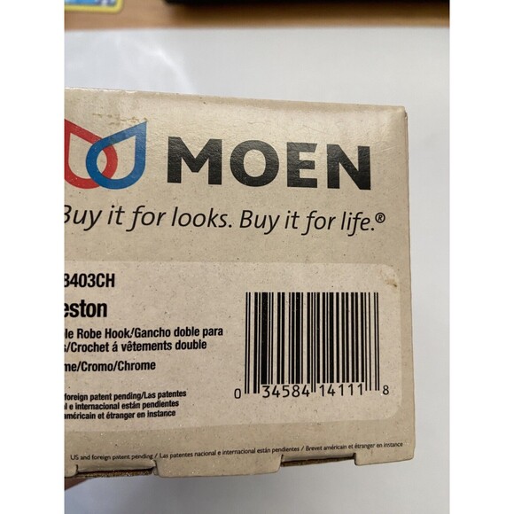 Moen Preston Double Robe Hook Chrome Die Cast Zinc NIB - Picture 6 of 6